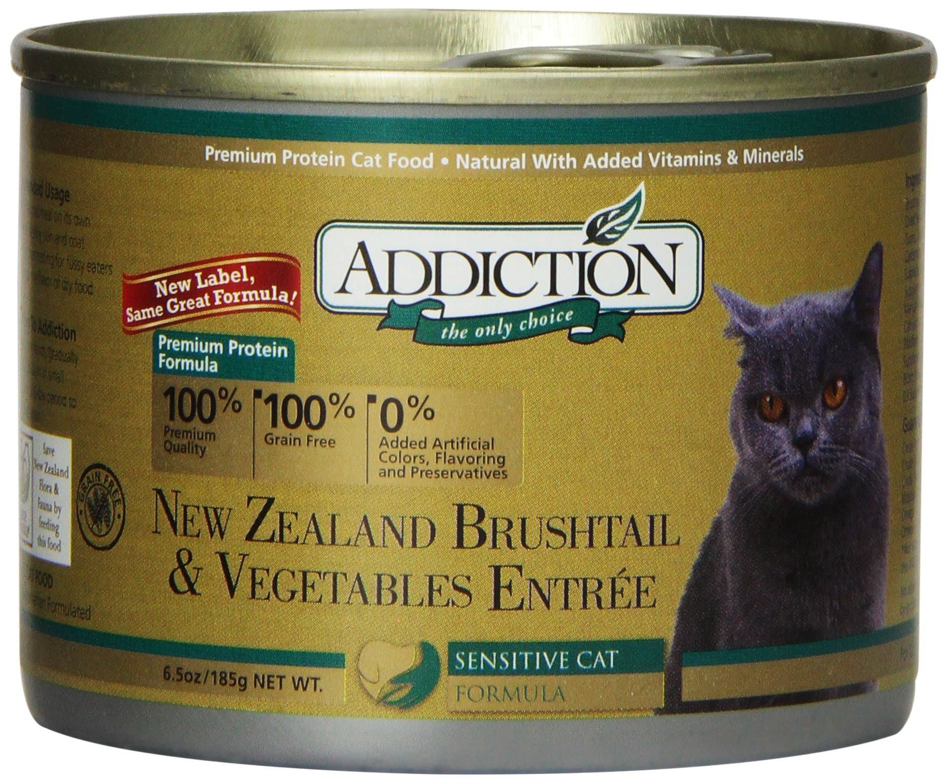 Addiction New Zealand Brushtail & Vegetables Entrée Grain Free Canned Cat Food, 6.5 oz. (24-pack)