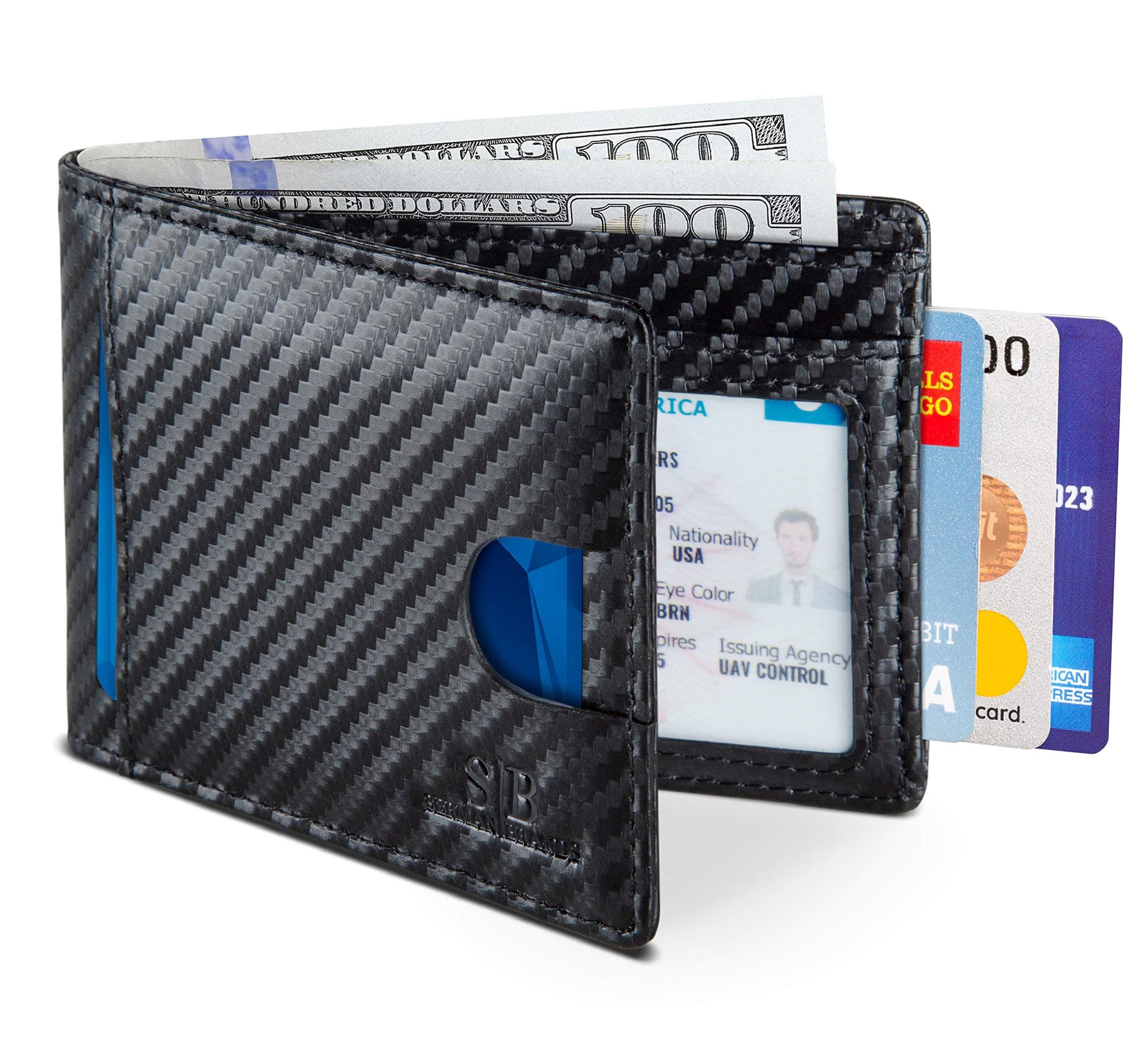 RFID Blocking Slim Bifold Genuine Leather Thin Minimalist Front Pocket Wallets for Men Billfold Wallet Men Gift