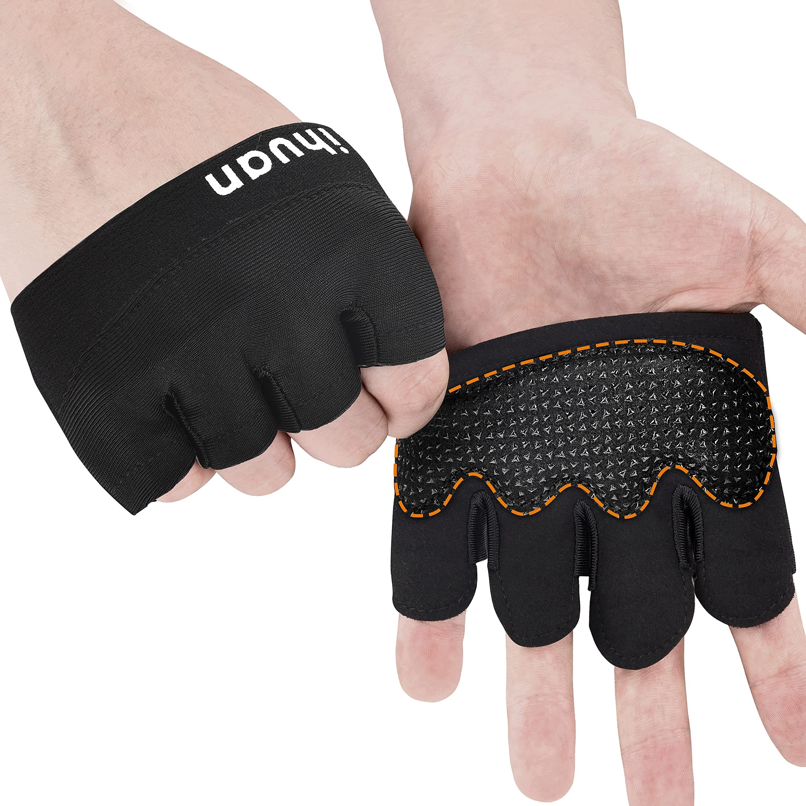 ihuan Ventilated Weight Lifting Gym Workout Gloves with Wrist Wrap Support for Men & Women, Full Palm Protection, for Weightlifting, Training, Fitness, Hanging, Pull ups