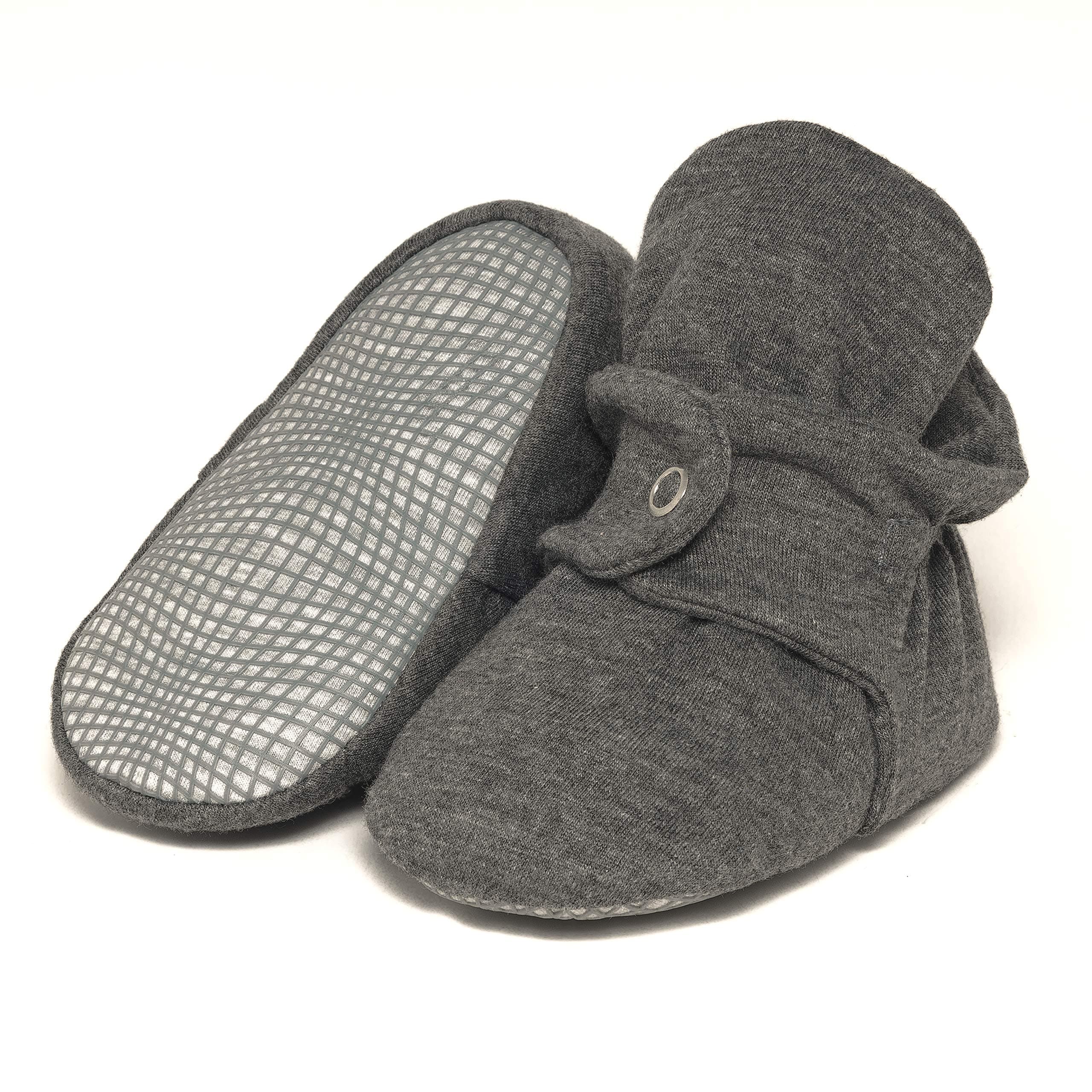 Organic Cotton Baby Booties, Non Skid, Soft Sole, Stay On Baby Shoes, House Slippers for Baby Boys Girls Toddlers