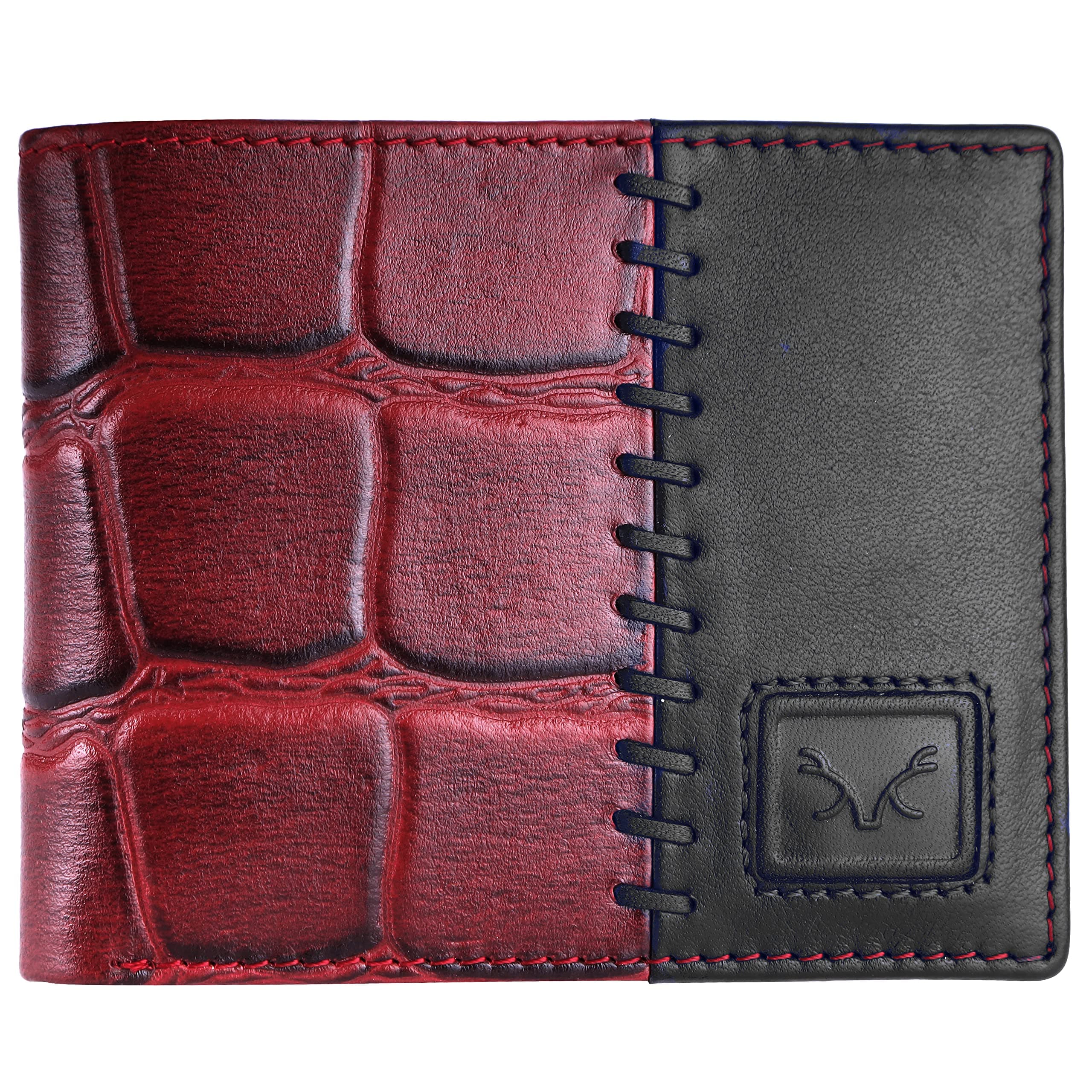 AL FASCINOBifold Wallet for Men Mens Wallets Bifold Leather Stylish Purse for Men RFID Wallet Purse for Men Genuine Leather Wallet Mens, Wallets for Men (Burg Maroon)
