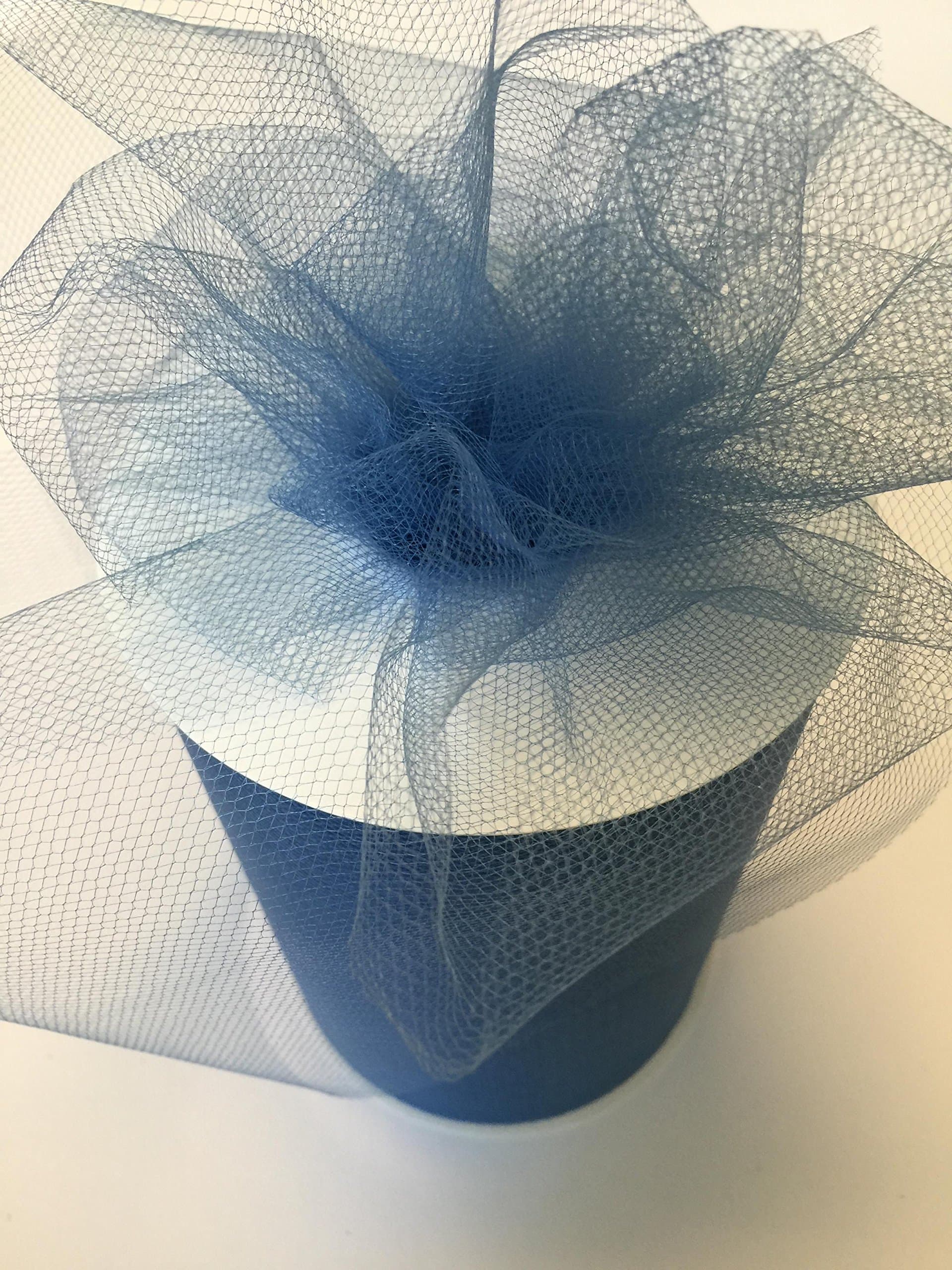 Tulle Fabric Spool/Roll 6 inch x 100 Yards (300 feet), 34 Colors Available, On Sale Now! (Smoke Blue)