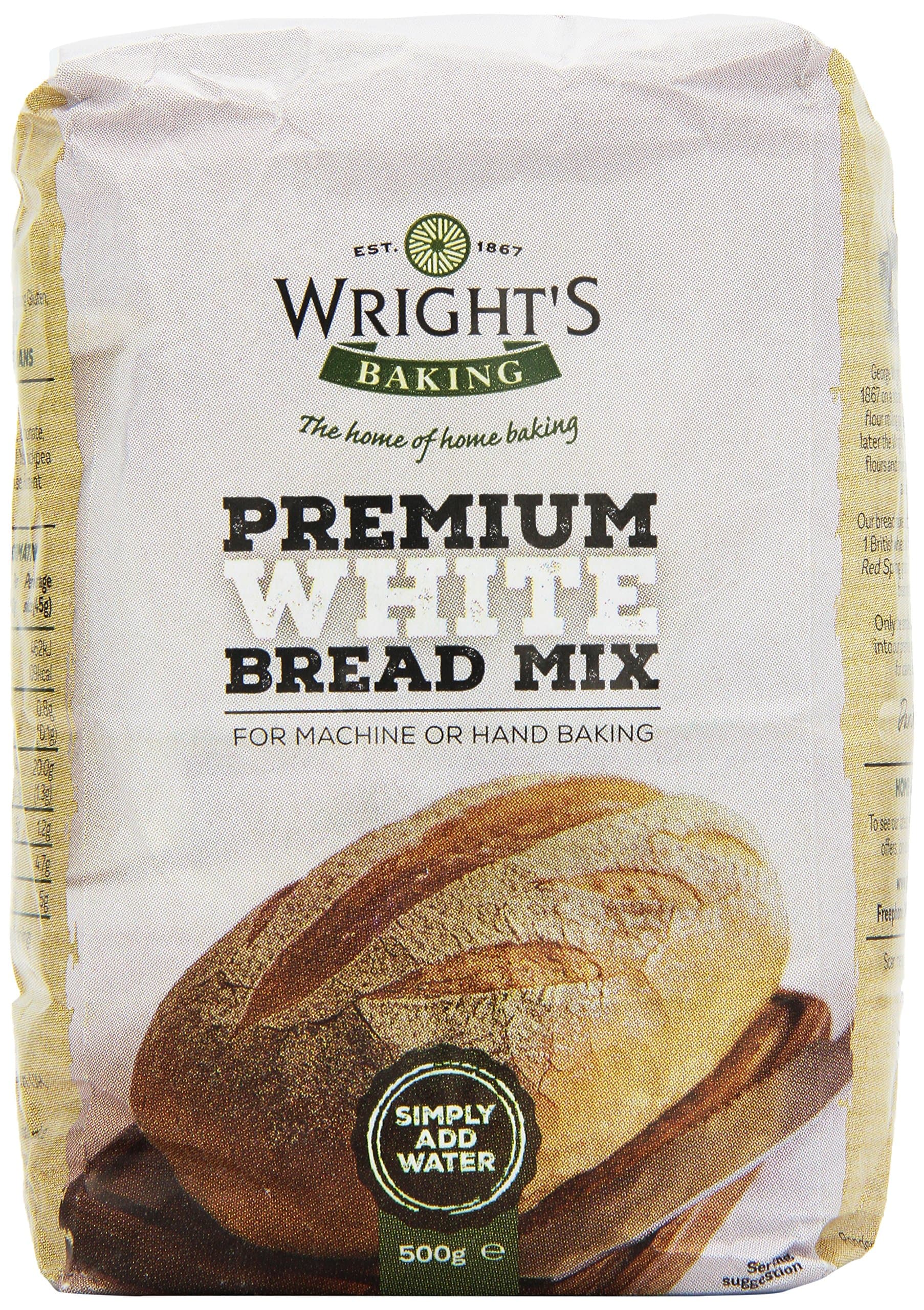 Wrights Baking Premium White Bread Mix 500 g (Pack of 10)