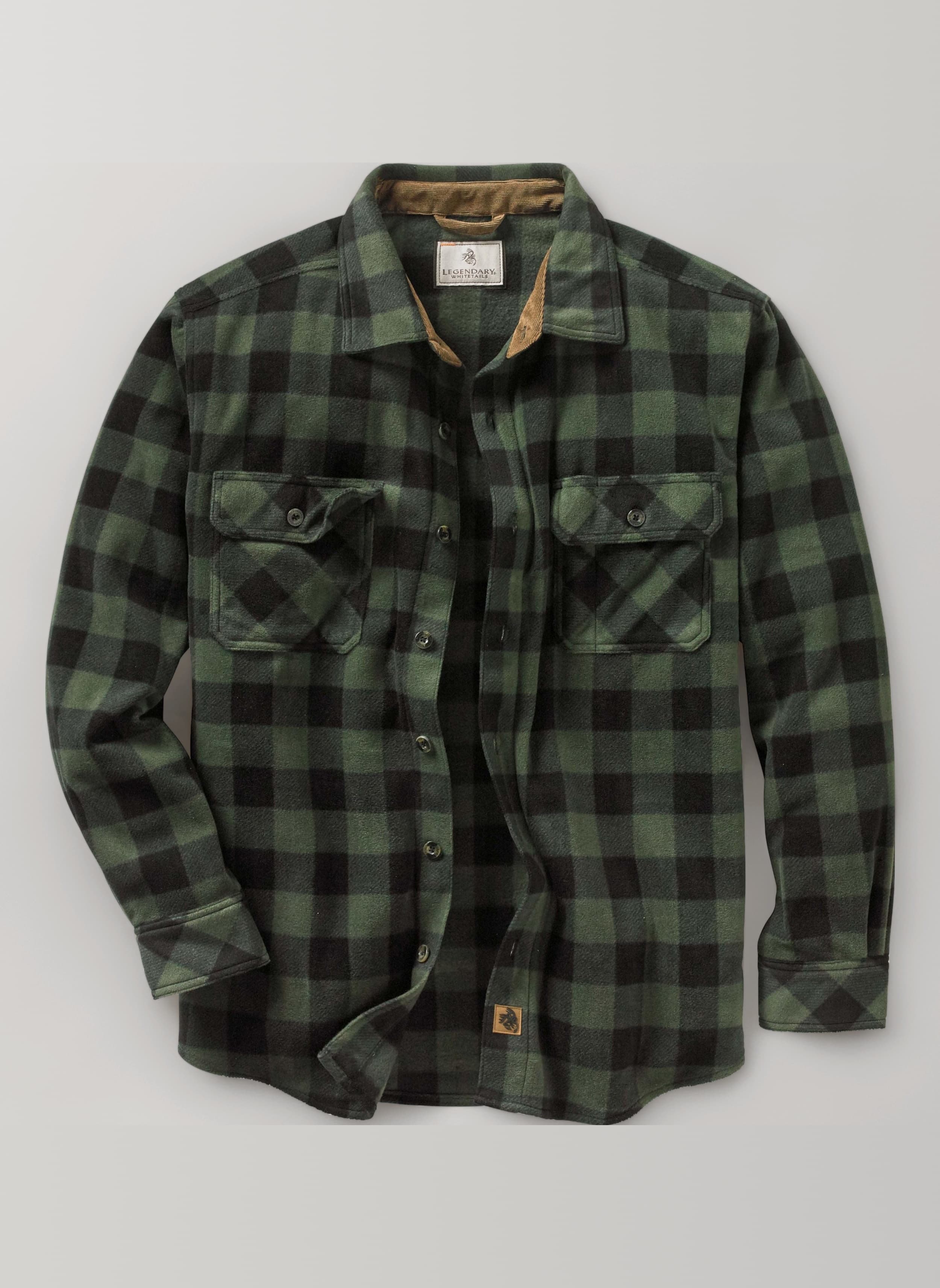 Men's Long Sleeve Fleece Button Up Shirt Casual Fit Thick Heavyweight Long Sleeve Fleece Button Up Shirt Casual Fit Thick Heavyweight (Pack of 1)