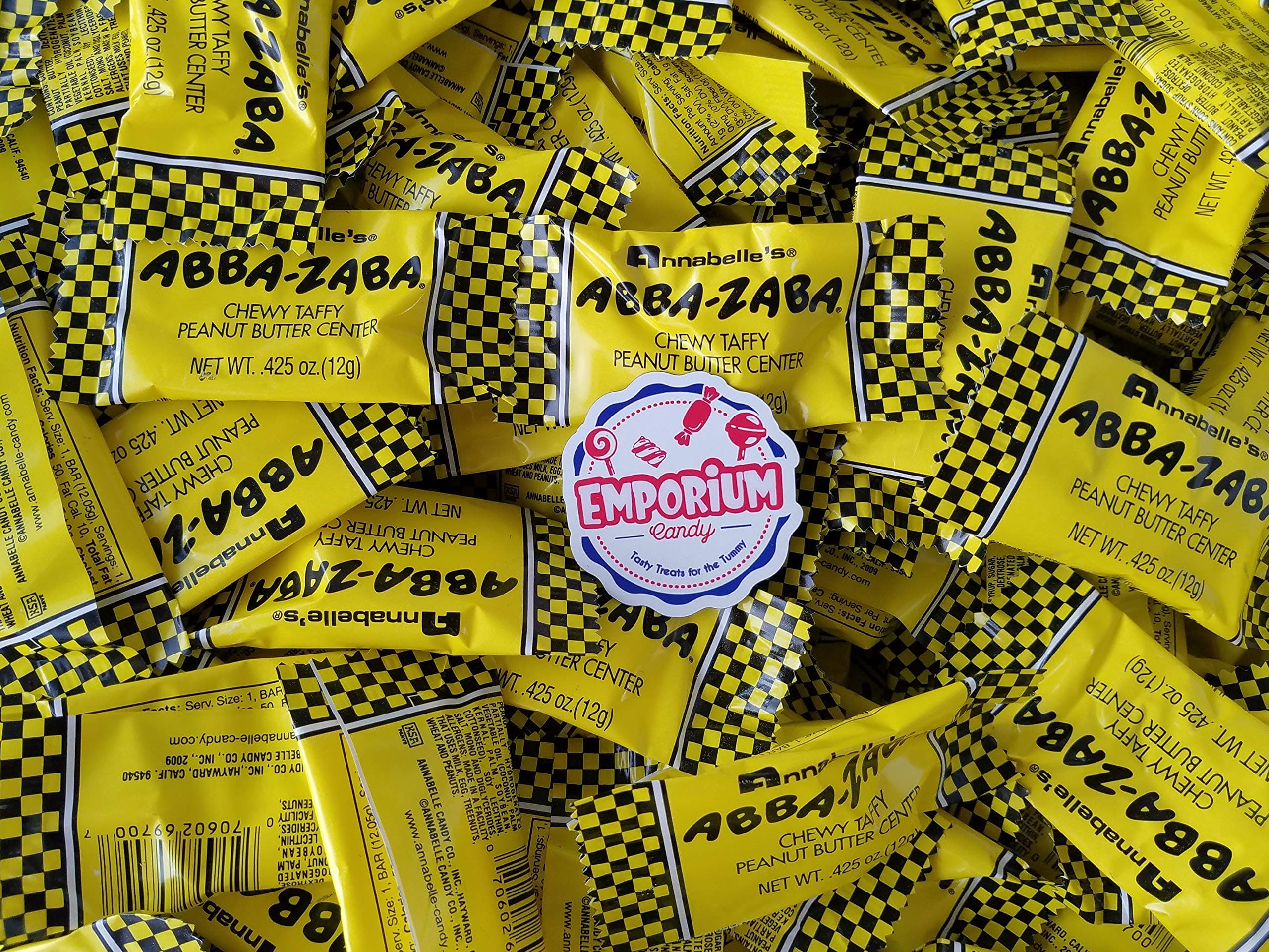 Annabelle Abba Zabba Mini Bars - 1 lb of Fresh Delicious Assorted Bulk Mini Bars of Peanut Butter Taffy Candy