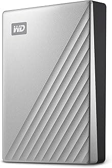Western Digital 4TB My Passport Ultra for Mac Silver Portable External Hard Drive HDD, USB-C and USB 3.1 Compatible - WDBPMV0040BSL-WESN