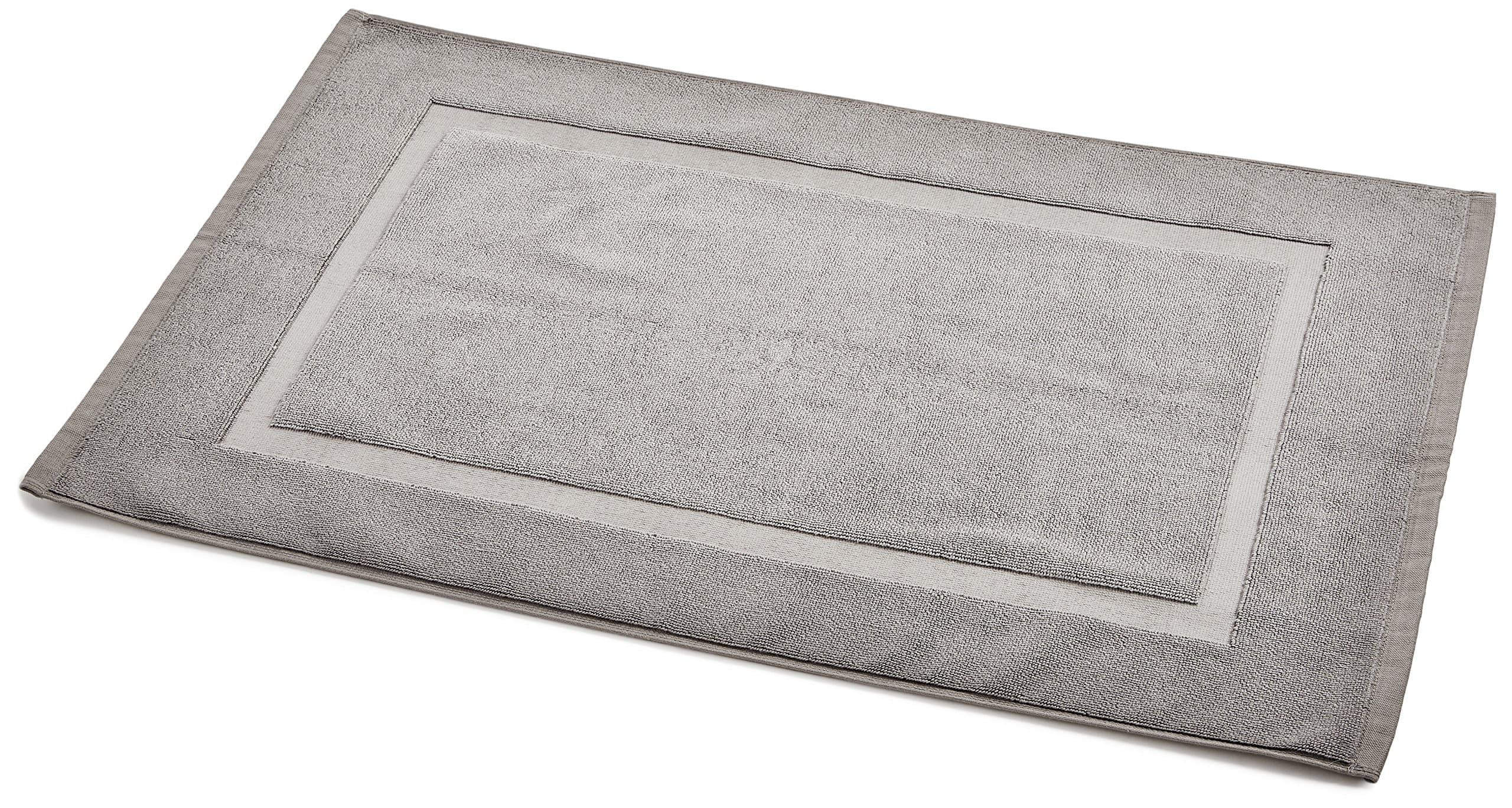 Amazon Basics Banded Bathroom Bath Rug Mat - 20 x 31 Inch, Grey, Pack of 4