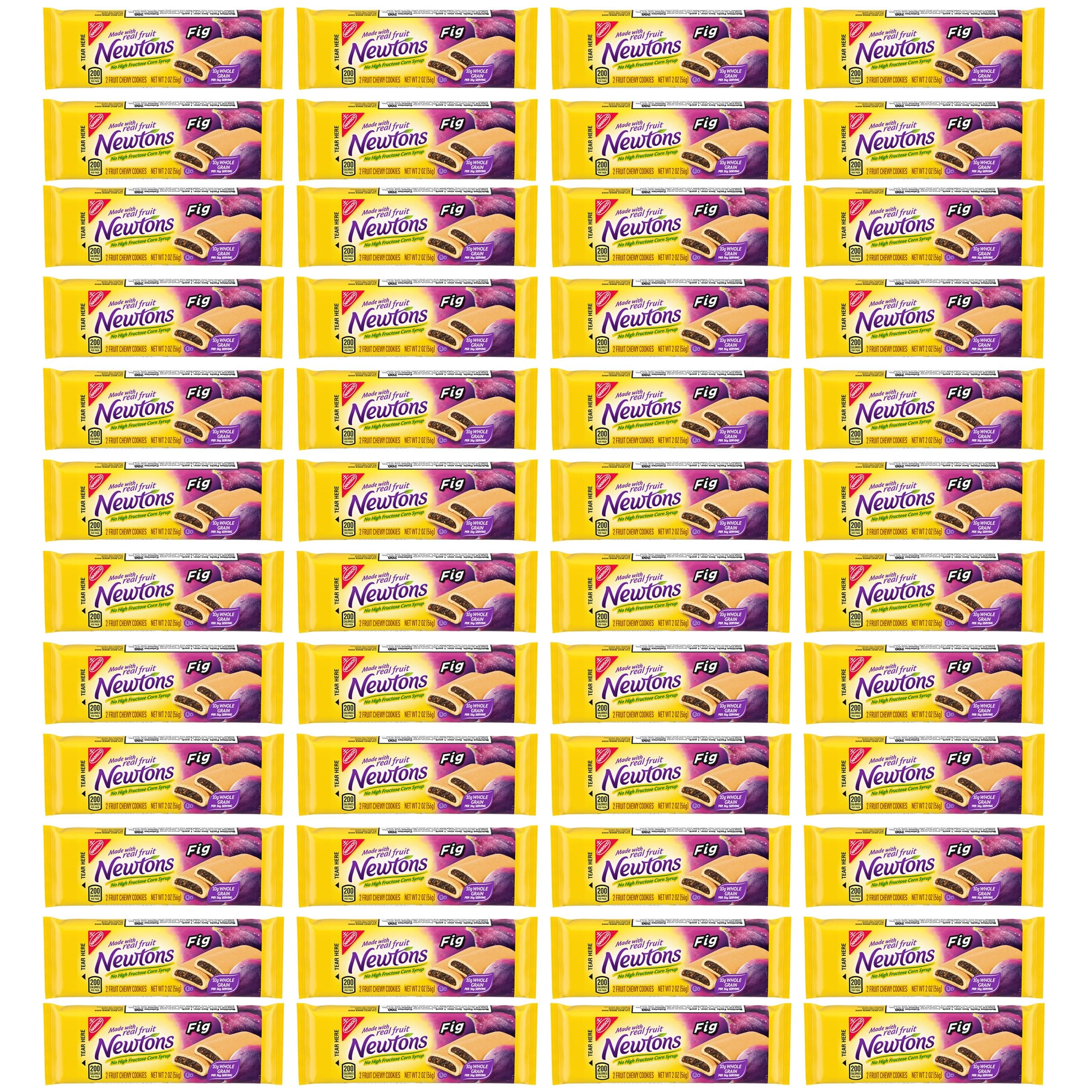 Newtons Soft & Chewy Fig Cookies (Pack of 48), 2 Fig Cookies Each Pack, Chewy Fruit Cookie