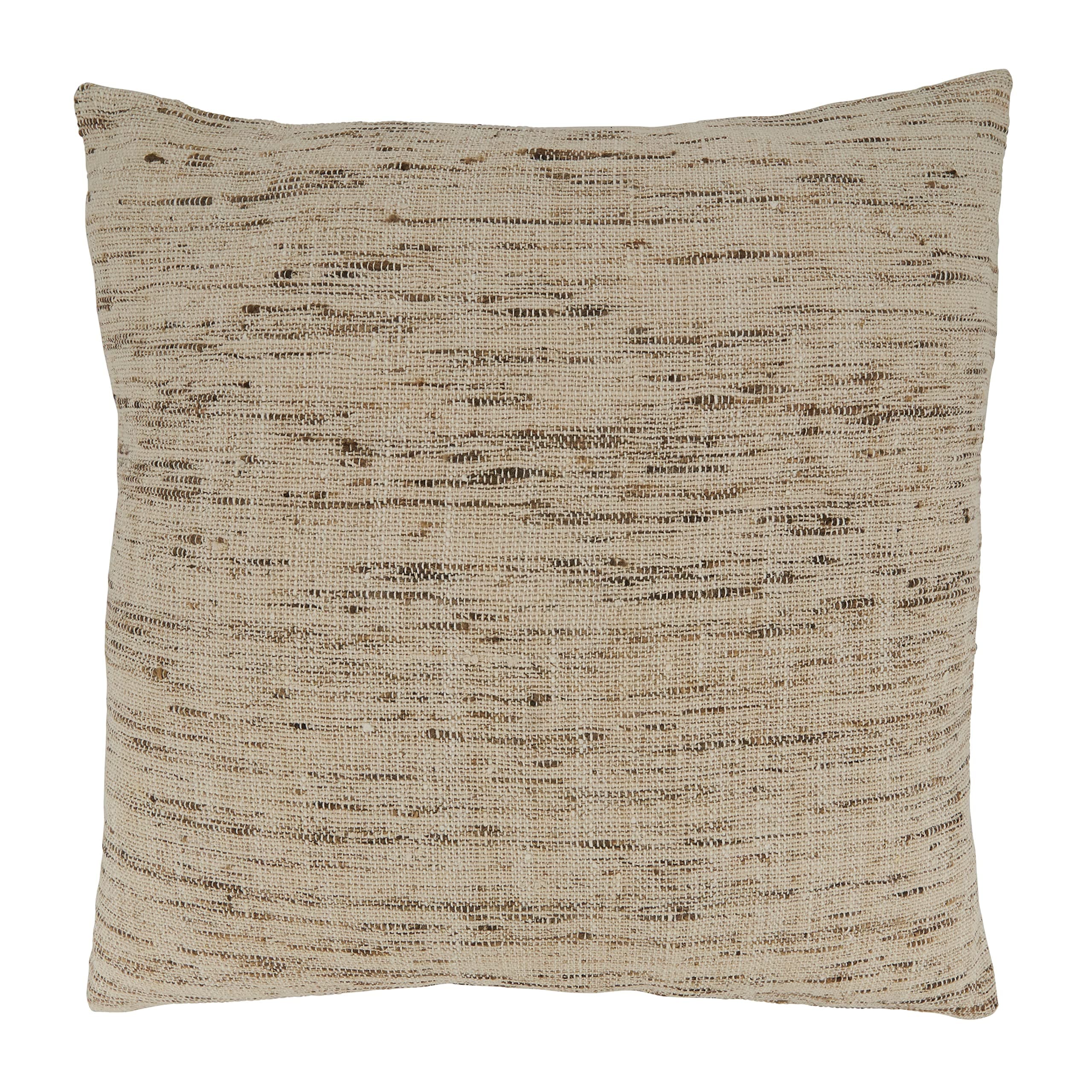 Saro LifestyleGaia Collection Textured Design Throw Pillow with Down Filling, 20", Oatmeal