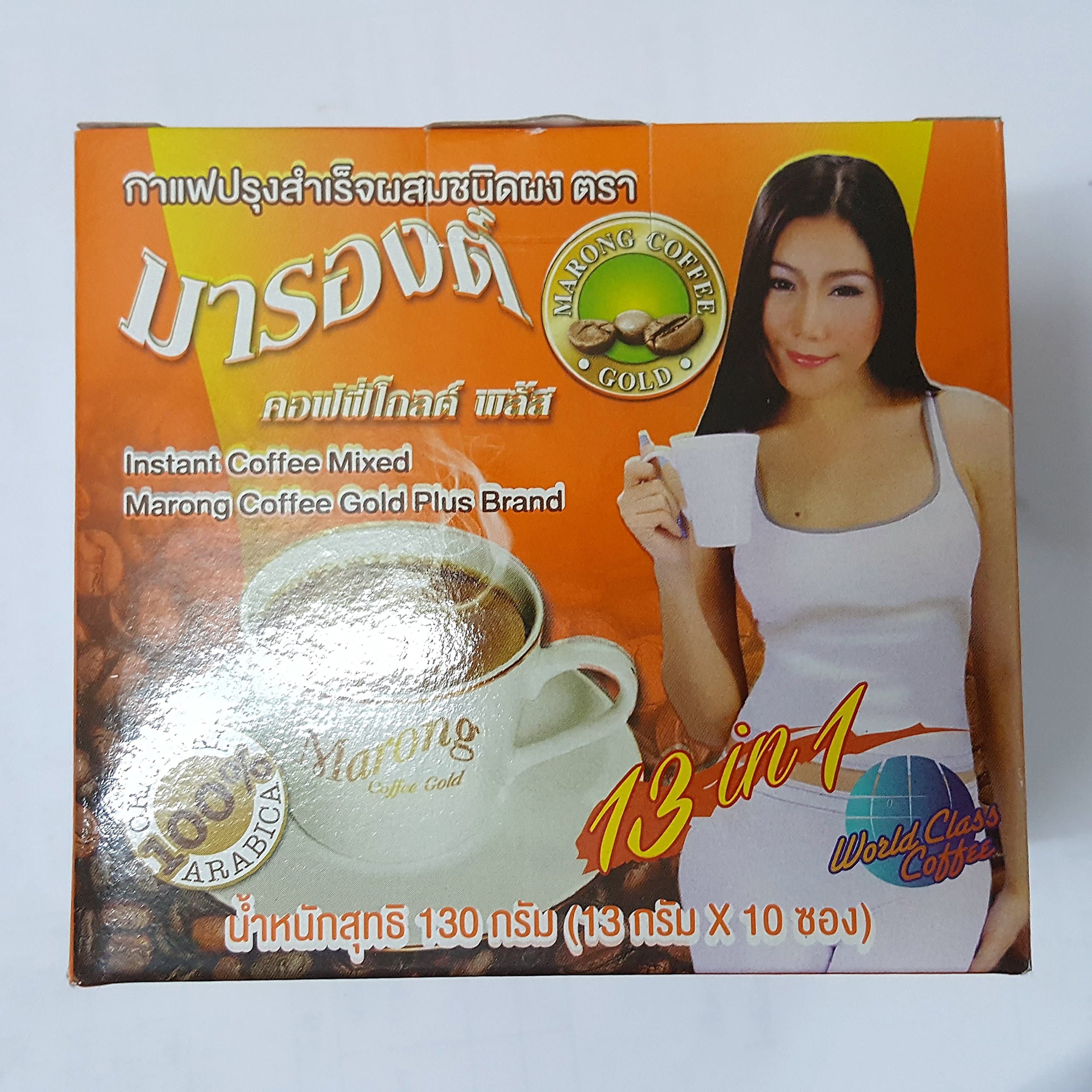 marong Coffee gold plus instant coffee mixed oraginal 100 % arabica 10 sachel