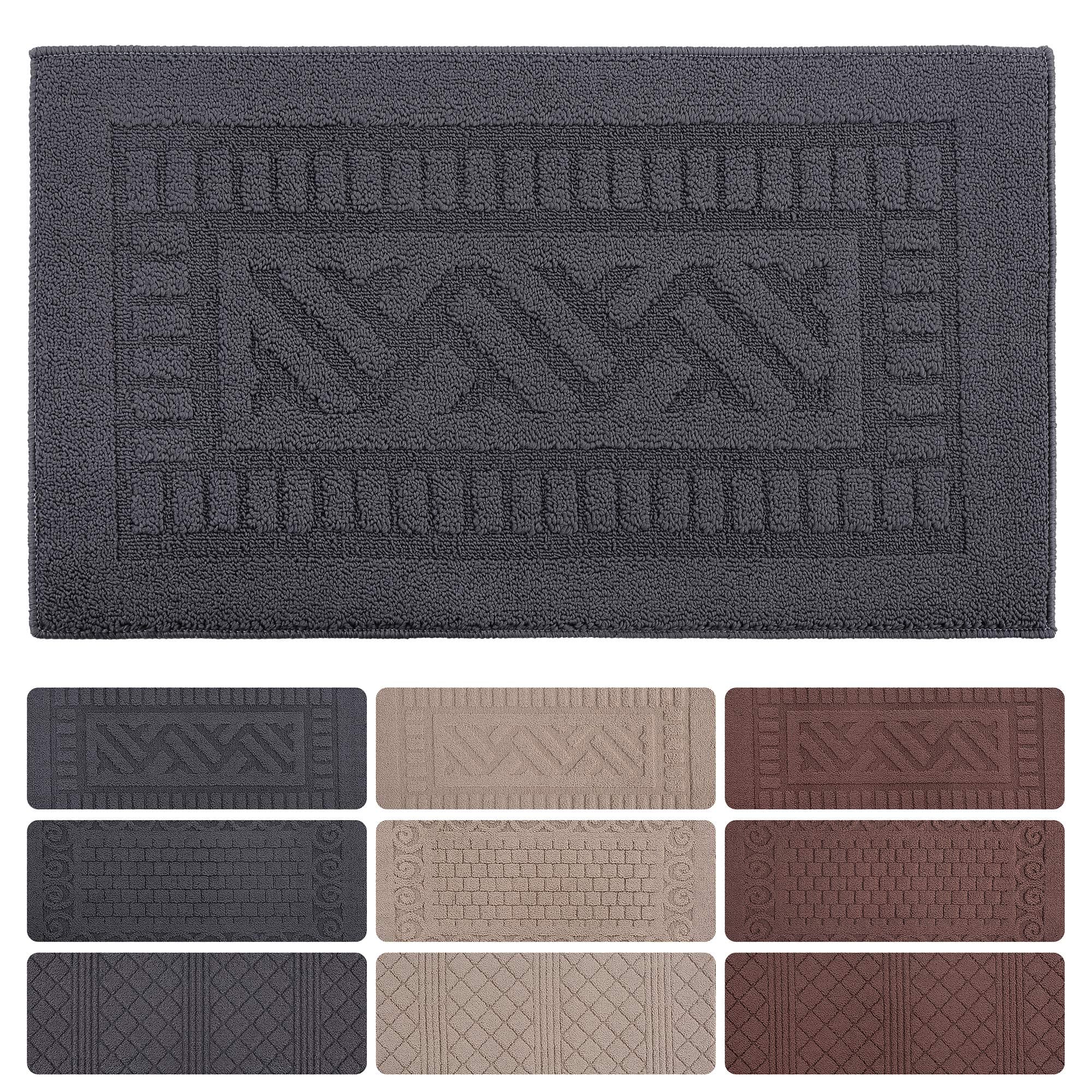 Indoor Doormat Front Door Mat Non Slip Rubber Back Door Mats Magic Inside Dirt Trapper Entry Rugs Entrance Door Rug Machine Washable Door Carpet Mat for Entryway - Grey, 20"x 34"