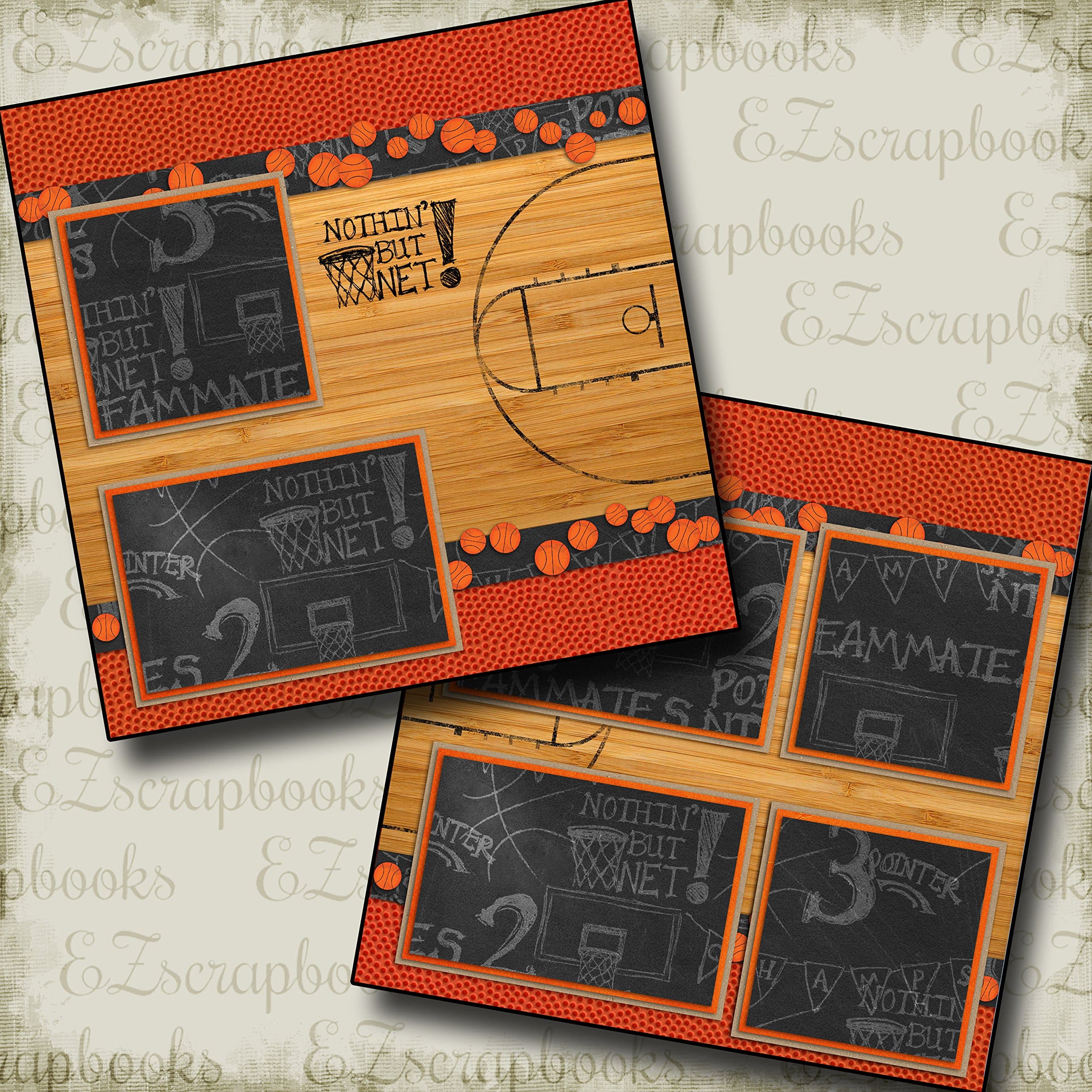 Basketball Court - Premade Scrapbook Pages - EZ Layout 1