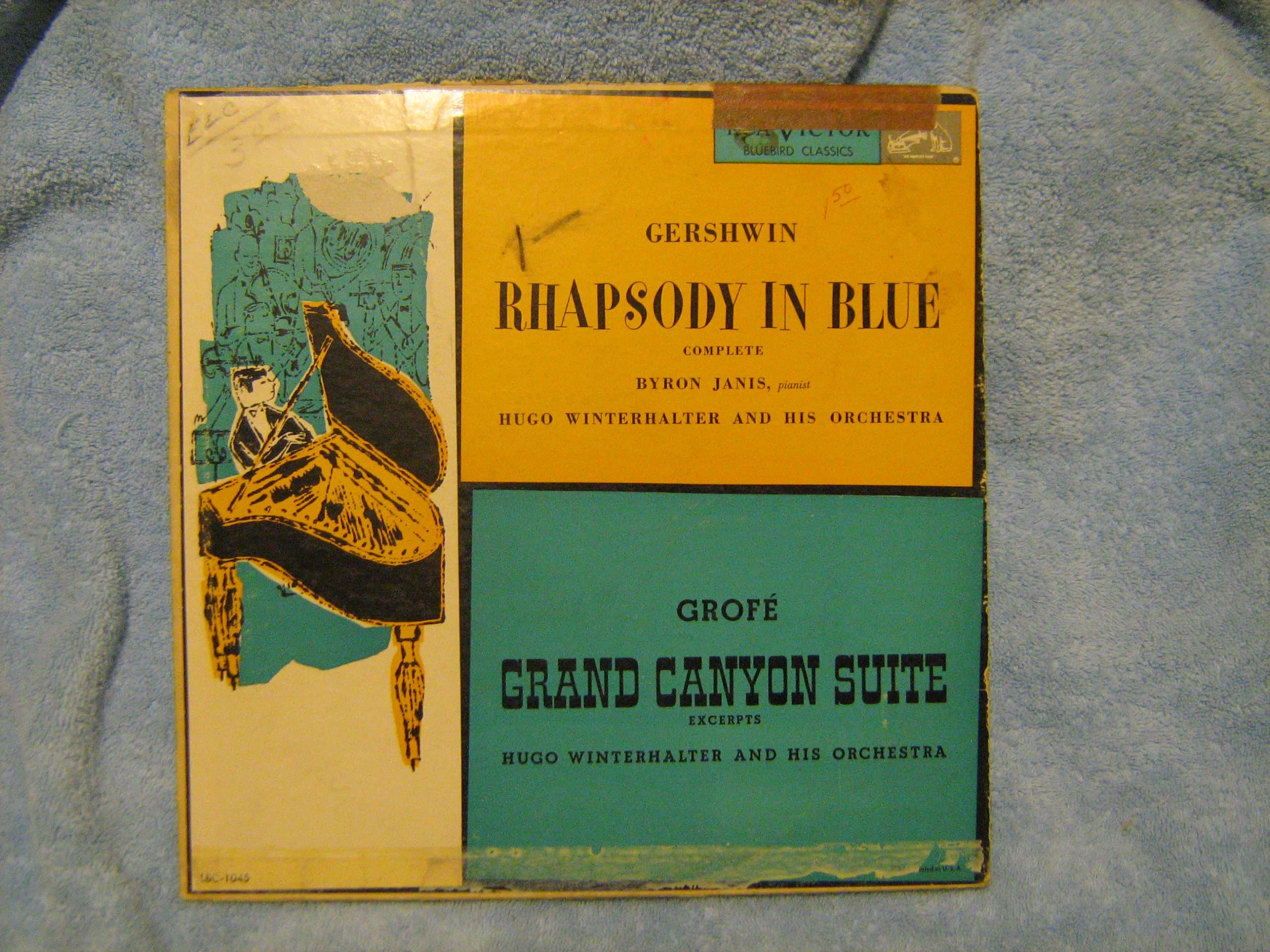 Gershwin: Rhapsody in Blue w/ Byron Janis, pianist Hugo Winterhalter and His Orchestra & Grofe: Grand Canyon Suite on RCA Victor LBC 1045 Mono Vinyl Lp
