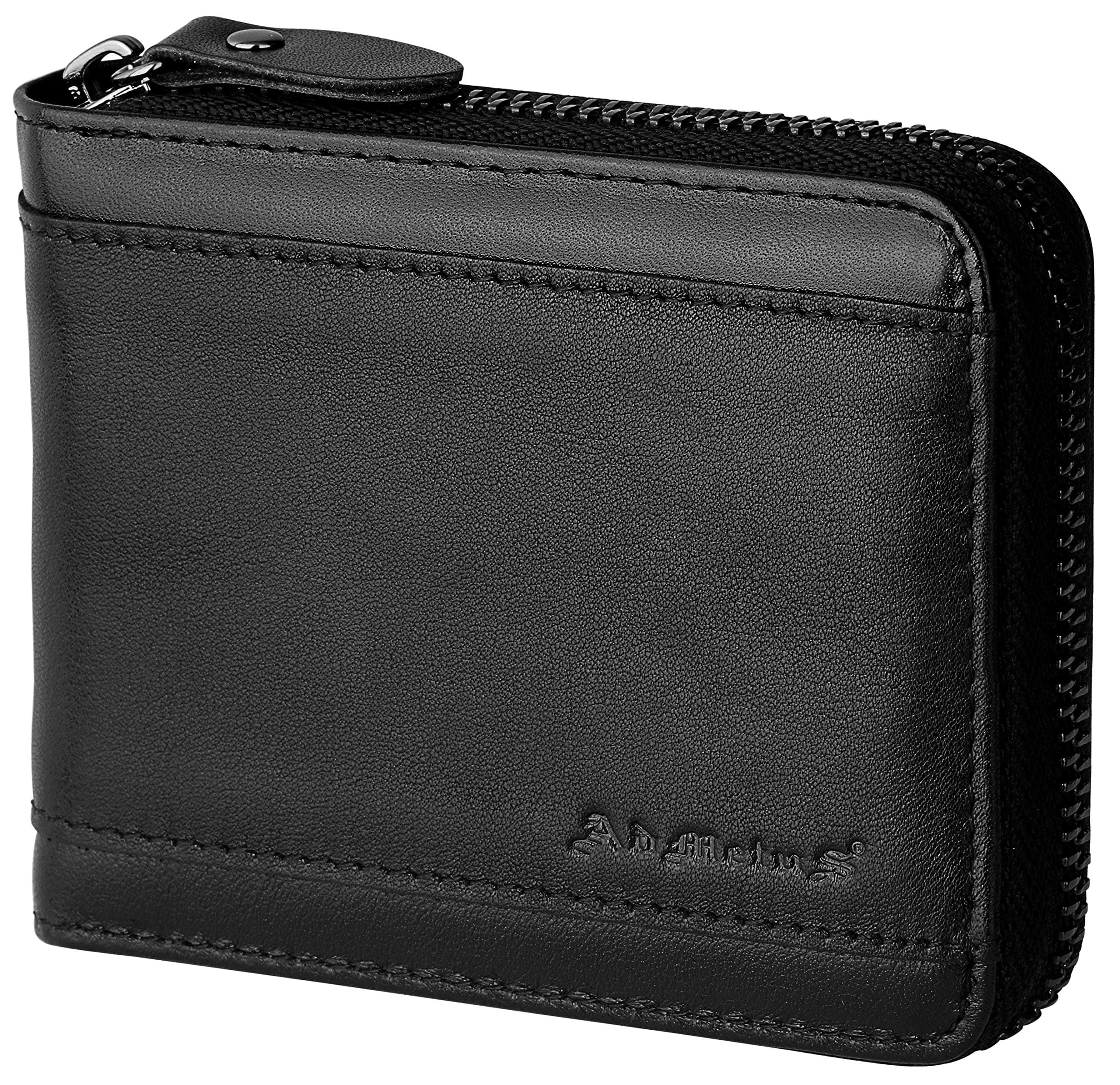 Mens RFID Blocking Wallets Zipper Leather Wallet for Men Bifold RFID Card Holder