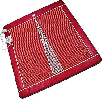 MediCrystal Infrared Heat Amethyst Tourmaline Mat - King Size 80"x76" - EMF-Free Adjustable Deep FIR Warmth 86°-158°F with Natural Crystals - Two Separately Controlled Heating Zones for 2 Persons