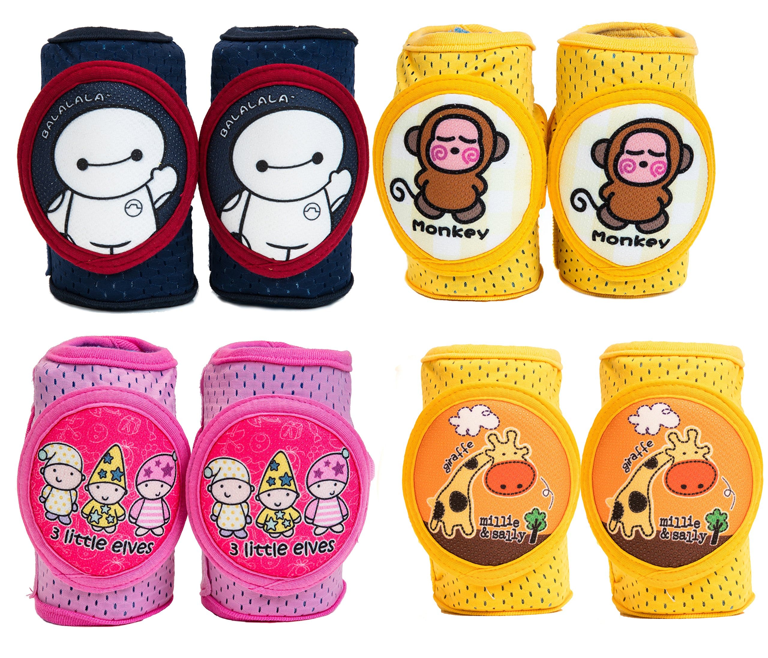 Baby Knee Pads Anti-Slip Walking Kneepads Adjustable Hook & Loop Strap Unisex for Boys Girls Infant Toddler Knee & Elbow Pads Memory Foam Pad Cushion Breathable Mesh Fabric Knee Pads for Babies