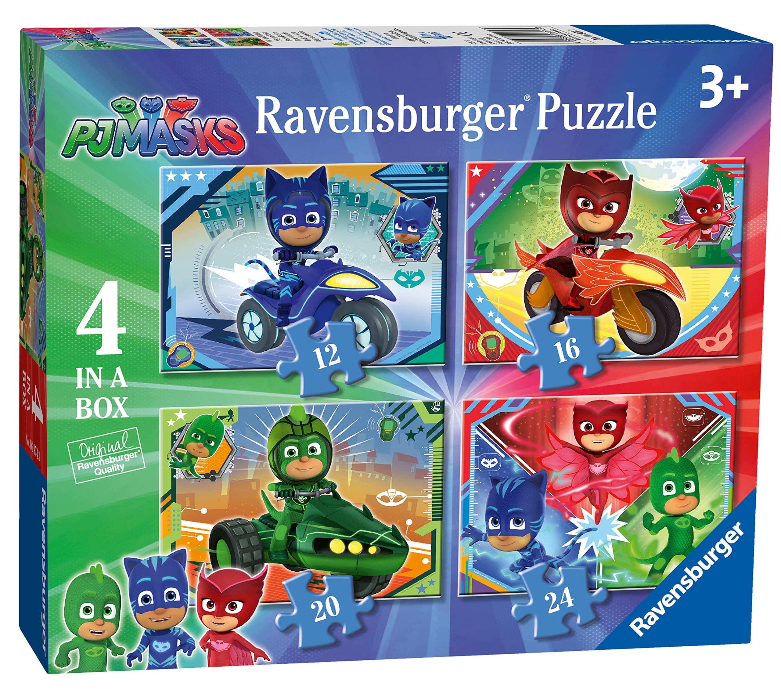 RavensburgerPJ Masks - 4 in Box (12, 16, 20, 24 piece) Jigsaw Puzzles for Kids age 3 years and up, [Amazon Exclusive]The Forest Stewardship Council