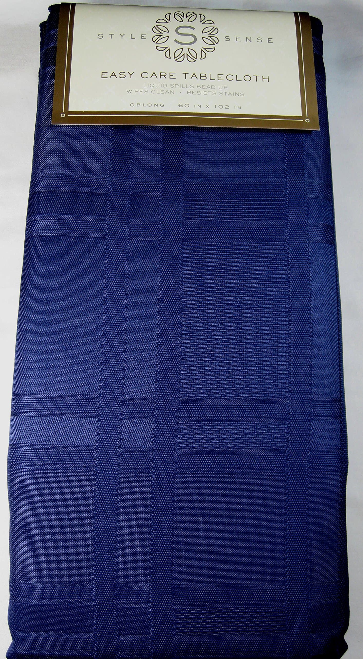 Style Sense Microfiber Cloth Tablecloths- Dark Navy Blue Resists Stains Assorted Sizes (60 x 120 Oblong)