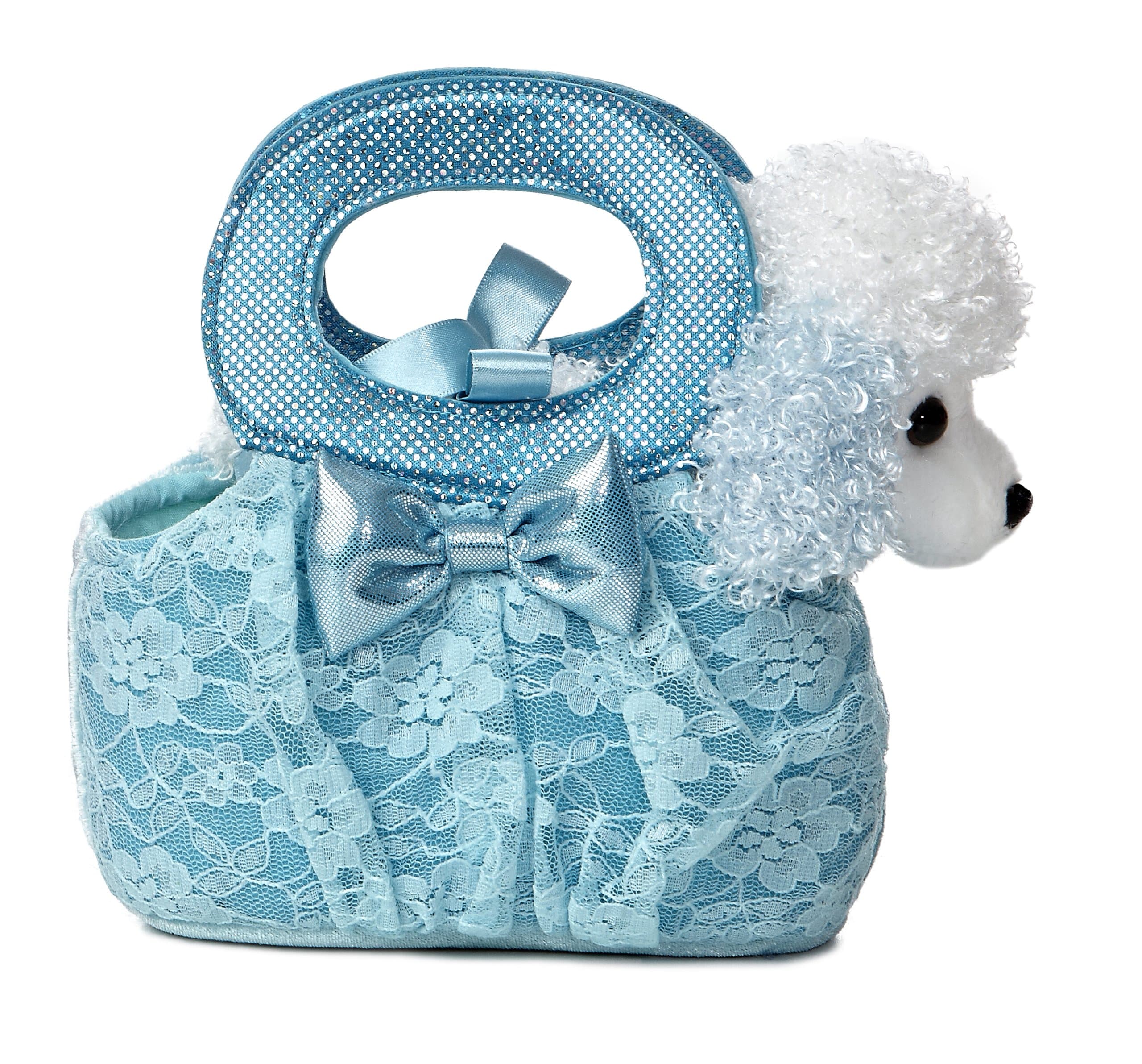 Aurora World Fancy Pals Plush Toy Pet Carrier, Aqua Lacey