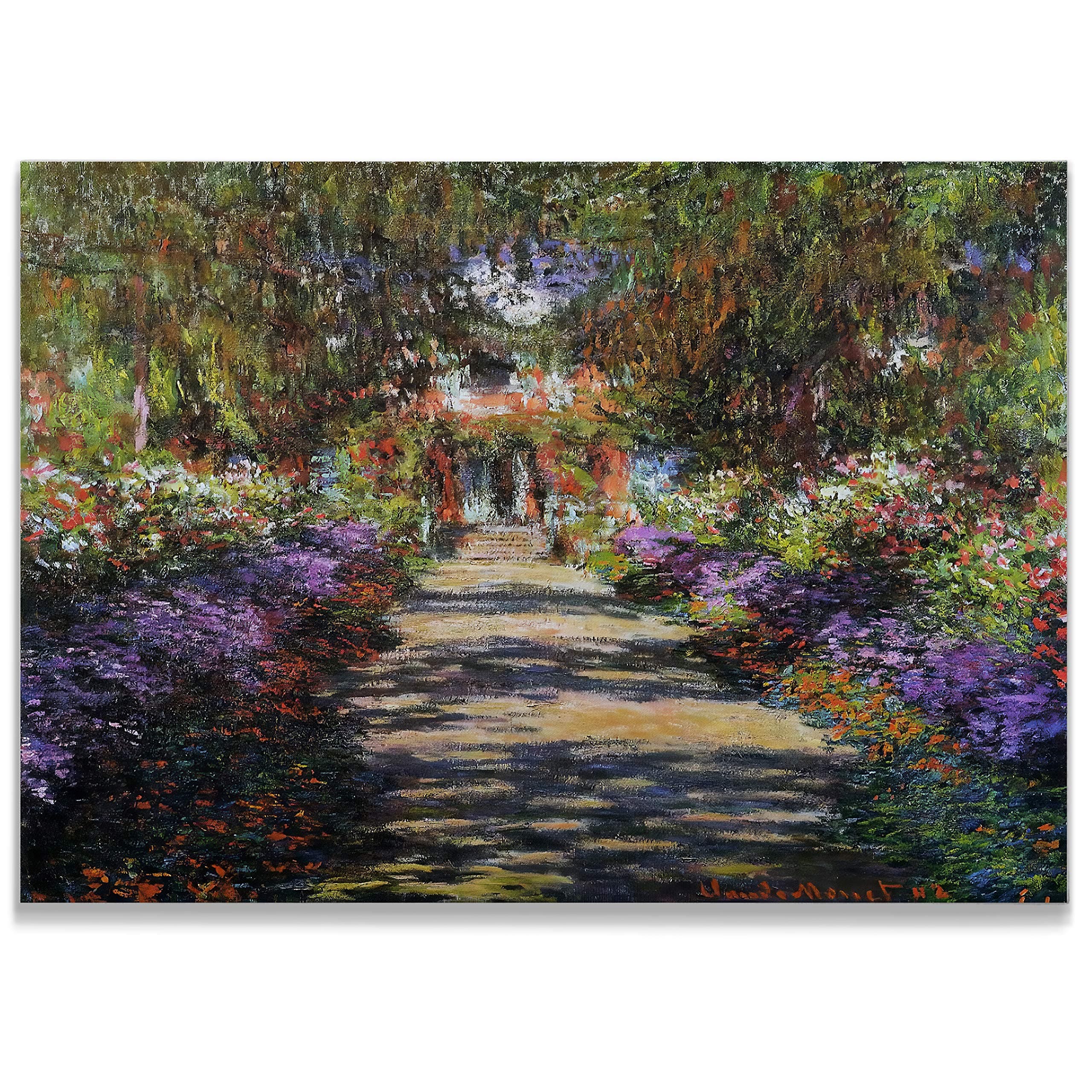 Monet Wall Art Collection Canvas Pathway in Monet's Garden at Giverny, 1901 Prints Wrapped Gallery Wall Art | Stretched and Framed Ready to Hang, 30X40