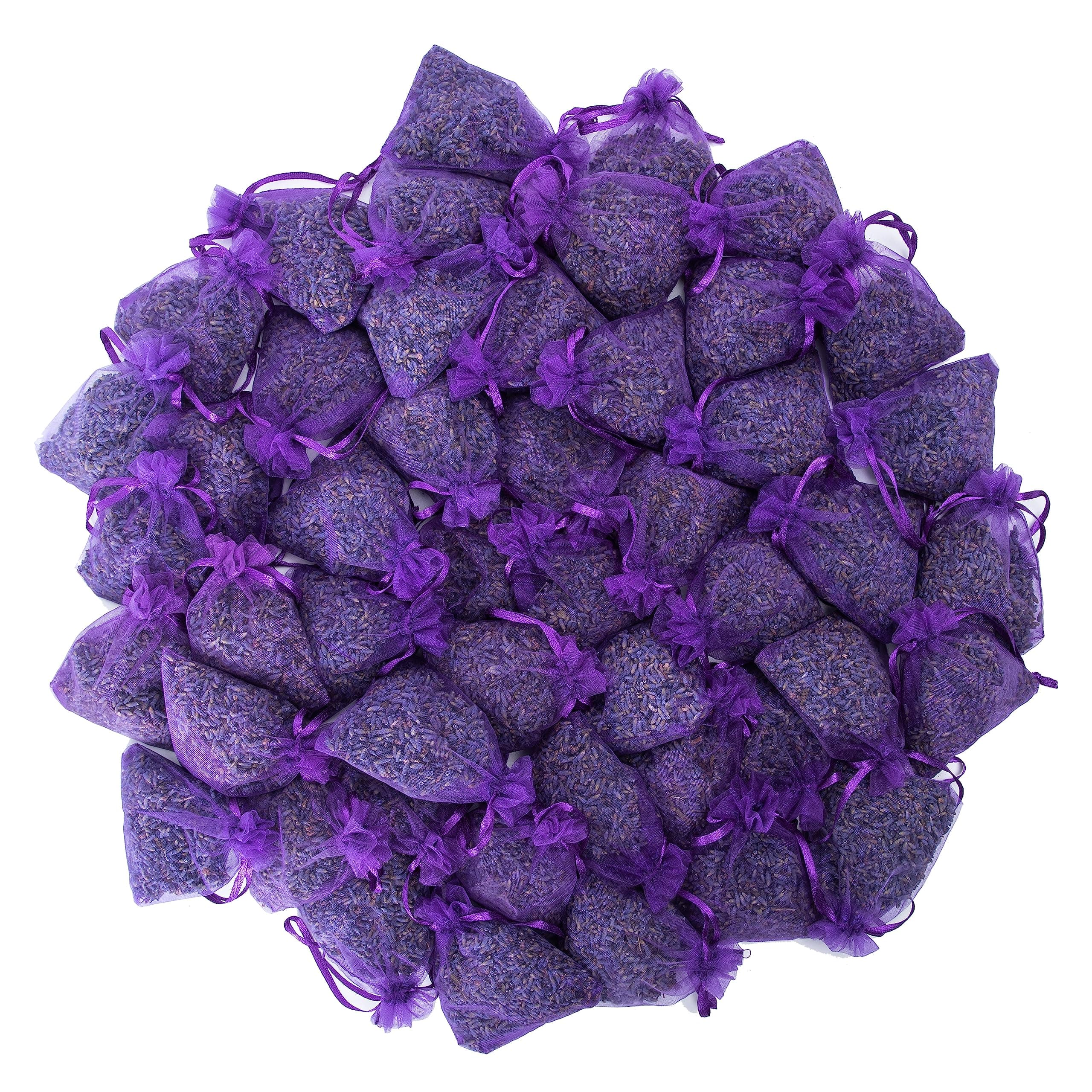 French Lavender Sachets for Drawers and Closets Fresh Scents, Set of 48, Home Fragrance Sachet for Closets and Drawers, Purple, LV-C-48-1