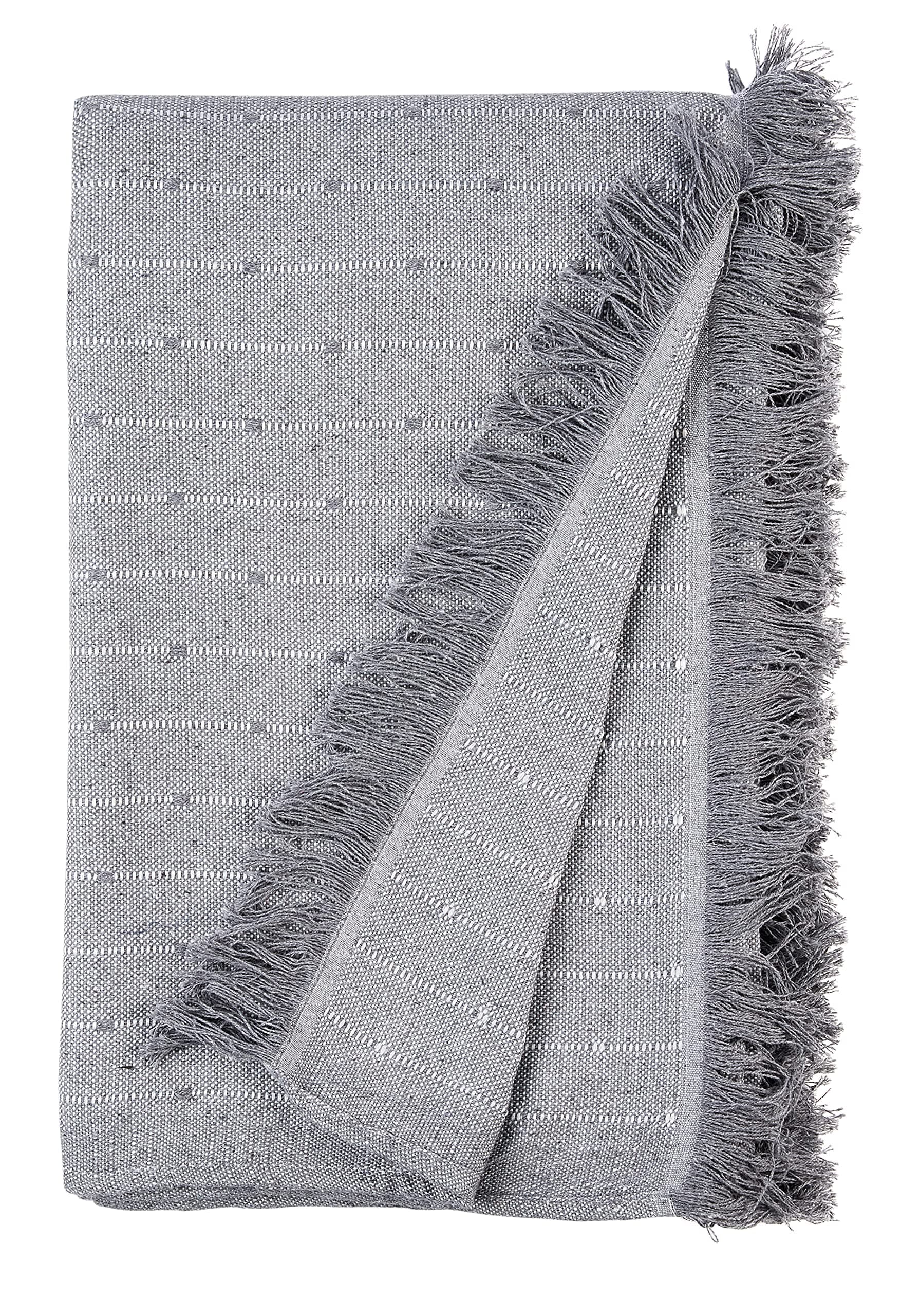 Bedspread and Sofa Throw Cotton with finger Kenya 230x270 - pearl gray