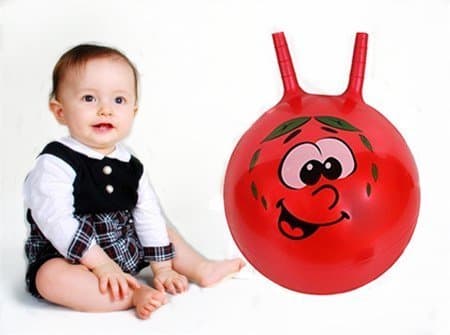 18" Inch Childrens/Kids Retro Space Hopper Jump n' Bounce Ball Bouncing Toy (red)