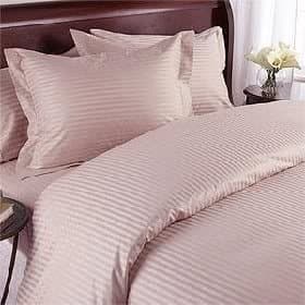 Double Size, Pink Damask Stripe, 1000 Thread Count / 1000Tc Long Staple 100-Percent Ultra Soft Egyptian Cotton, Sateen Weave, Three (3) Piece Bed Duvet Set Including Two (2) Shams / Pillow Cases