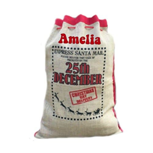 Custom Santa Sack, Personalised Christmas Sack, 25th December Design, Extra Large Size 32" x 22" (81cm x 56cm), Christmas Gift Sack,