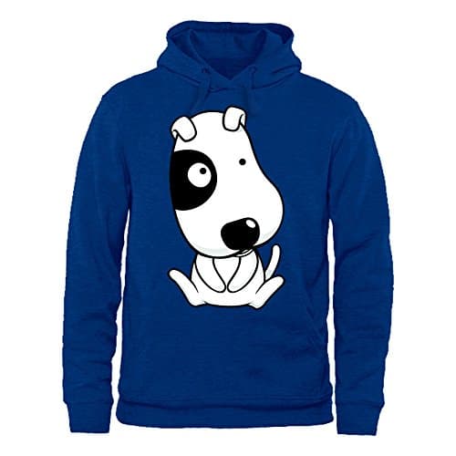Men Hoodie Sweatshirts Cute Puppy Dog Printed Unisex Hooded Pullover Blue L