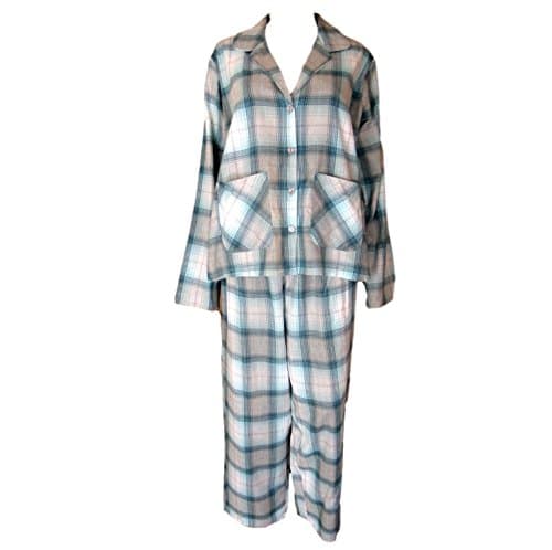 Women's Ex Stock Per Una M&S Brushed Cotton Check Tartan Pyjamas Pyjama Set (S (UK 10 to 12))