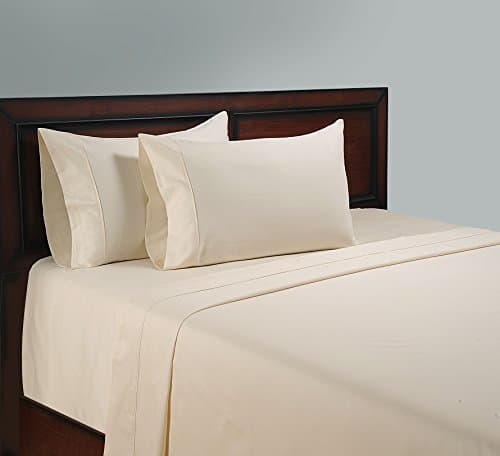 ITALIAN 1500 Thread Count Egyptian Cotton Sheet Set Deep Pocket, Queen, Ivory Solid , Premium ITALIAN Finish