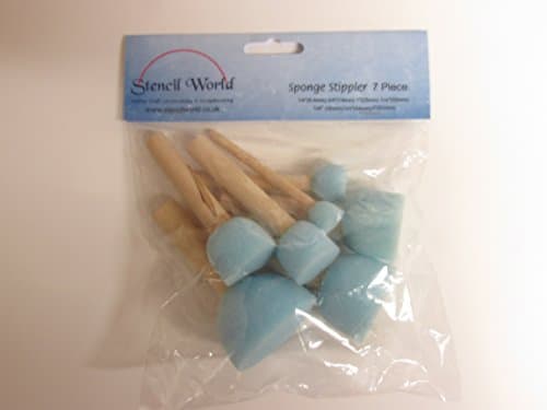 SETS OF SPONGE STIPPLER DABBER PAINT BRUSHES FOR STENCILS (Sponge Stippler (7) Piece 1/4"(6.4mm) 3/4"(19mm) 1"(25mm) 11/4"(32mm) 1 3/8"(35mm) 1 3/4"(44mm) 2 "(51mm))