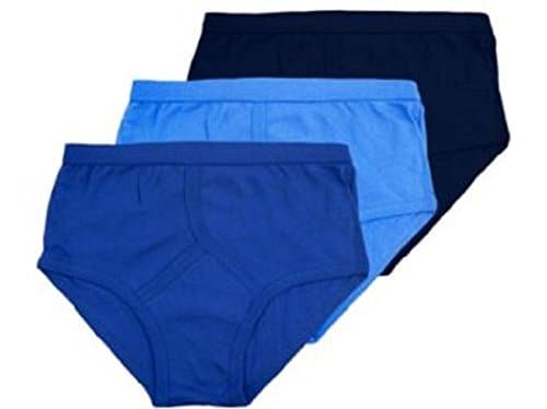 Mens 5 Star Mixed Blues 100% Cotton Y-Fronts 3 Pack (2XLarge Uk 4 Eu)