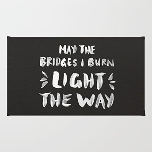 Burned Bridges Black and White Durable Coral Velvet Doormat, Indoor/Outdoor Floor Mat