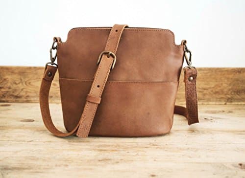 Cowhide LEATHER bag // Handmade leather bag // Brown leather bag // Cross-body leather tote bag // Small shoulder bag for woman FLOR POCKET