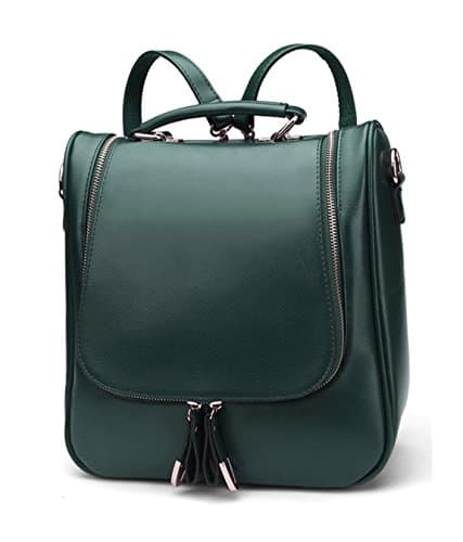 Longzibog PU Fashion Simple Style Fashion Tote Top Handle Shoulder Cross Body Bag Satchel Green