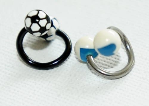 Set of 2 Belly piercings (Black Titanium Anodised Twist Spiral with funky black and white design Belly Bar Body Bar and two tone funky 316L Surgical Steel Twist Spiral Belly Bar Navel Ring Body Bar)