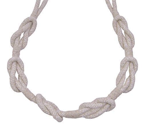 2 X CHAIN LINK REEF KNOT LINEN CREAM BEIGE CURTAIN DRAPE 90CM 35" TIEBACKS HOLD BACKS