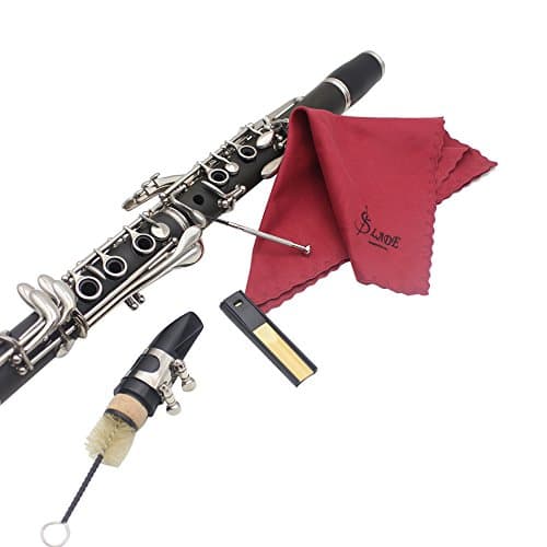 Andoer® 5-in-1 Cleaning Kit Cork Grease Cleaning Cloth Mouthpiece Brush Reed Case Mini Screwdriver for Clarinet Saxophone Flute Instruments