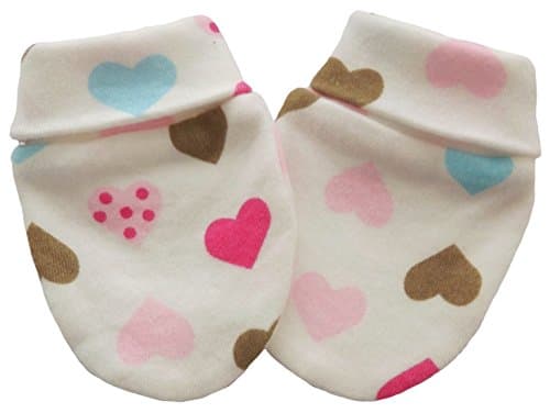Organic Cotton Newborn Baby Anti Scratch Mittens Gloves Multi Color Hearts