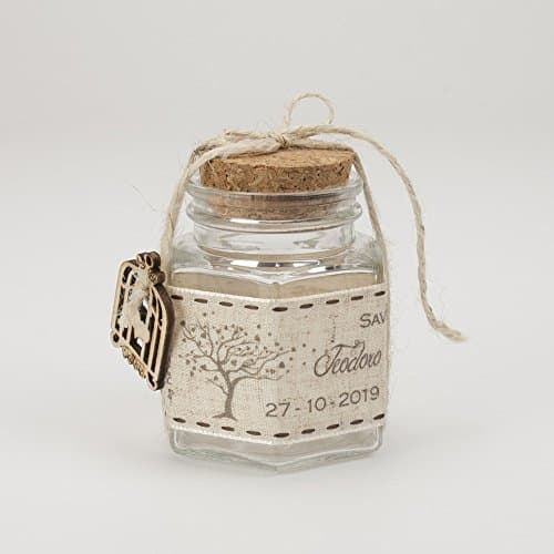 Batch of Pack of 20 Party Favours For Confirmation and Communion Hexagonal Glass Jar Personalised with Confetti, Packaged As Photo