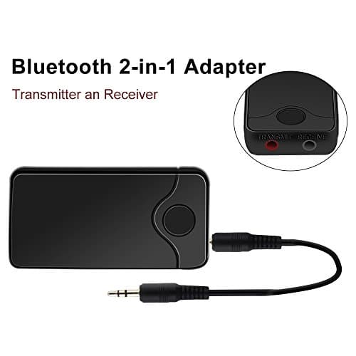 Sea pioneer Bluetooth Transmitter/Receiver, 2-in-1 Wireless 3.5mm Adapter (aptX Low Latency, 2 Devices Simultaneously, for TV/Home Sound System)