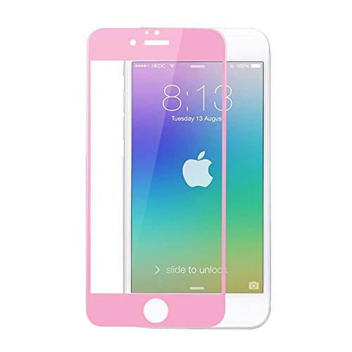 Back and Front Full Coverage Tempered Glass Screen Protector for iPhone 6 / 6S 4.7 Inch - Skitic 9H Hardness Anti Scratch Edge to Edge Protection Coloured Protect Film - Pink