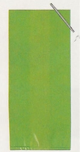 Green Cello Party Loot Bags with ties, pack of 30