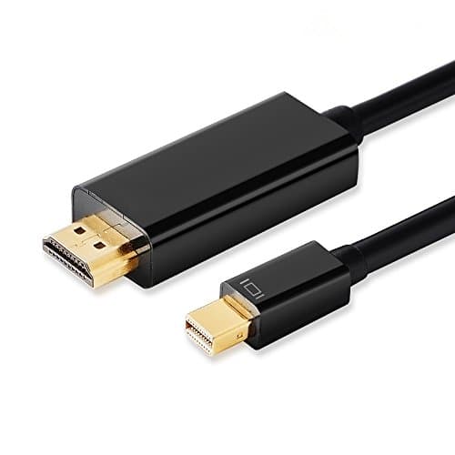 Lamchin Mini DP to HDMI, Mini DisplayPort (Thunderbolt) to HDMI Gold Plated Adapter for Surface Pro 4, Macbook Pro, iMac, Mac Mini etc (1.8m / 5.9ft Black)