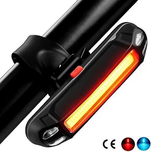 Tegollus USB Rechargeable 2 color 5 model Waterproof Red Blue LED Rear Bike Light Bicycle Tail Lights, Easy Install on Bicycles Helmets Safety Taillight Cycling Lights Long 6 Hours Work Time