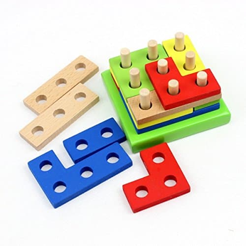 Early Learning Building Blocks Geometric Shape Assembling Sleeve Pairing 2-7 Year Old Baby Educational Toys