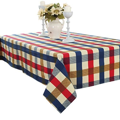 Byqny European Classical Canvas Fabric Table Cloth Tablecloth Lattice Series Home Cloth Cover Towel Linen Placemats