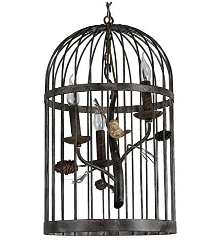 BJVB Pine Tree a Bird in a Cage of Iron Bedroom Living Room Dining Room Hallway Balcony Cafe Birdcage Chandelier